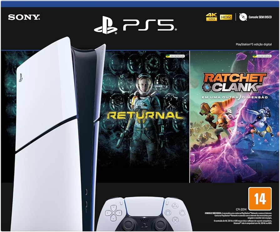PLAYSTATION 5 SLIM - EDIÇÃO DIGITAL C/ 2 JOGOS
